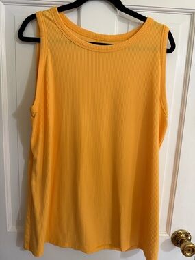 Lane Bryant Bright Yellow Ribbed Sleeveless Tank